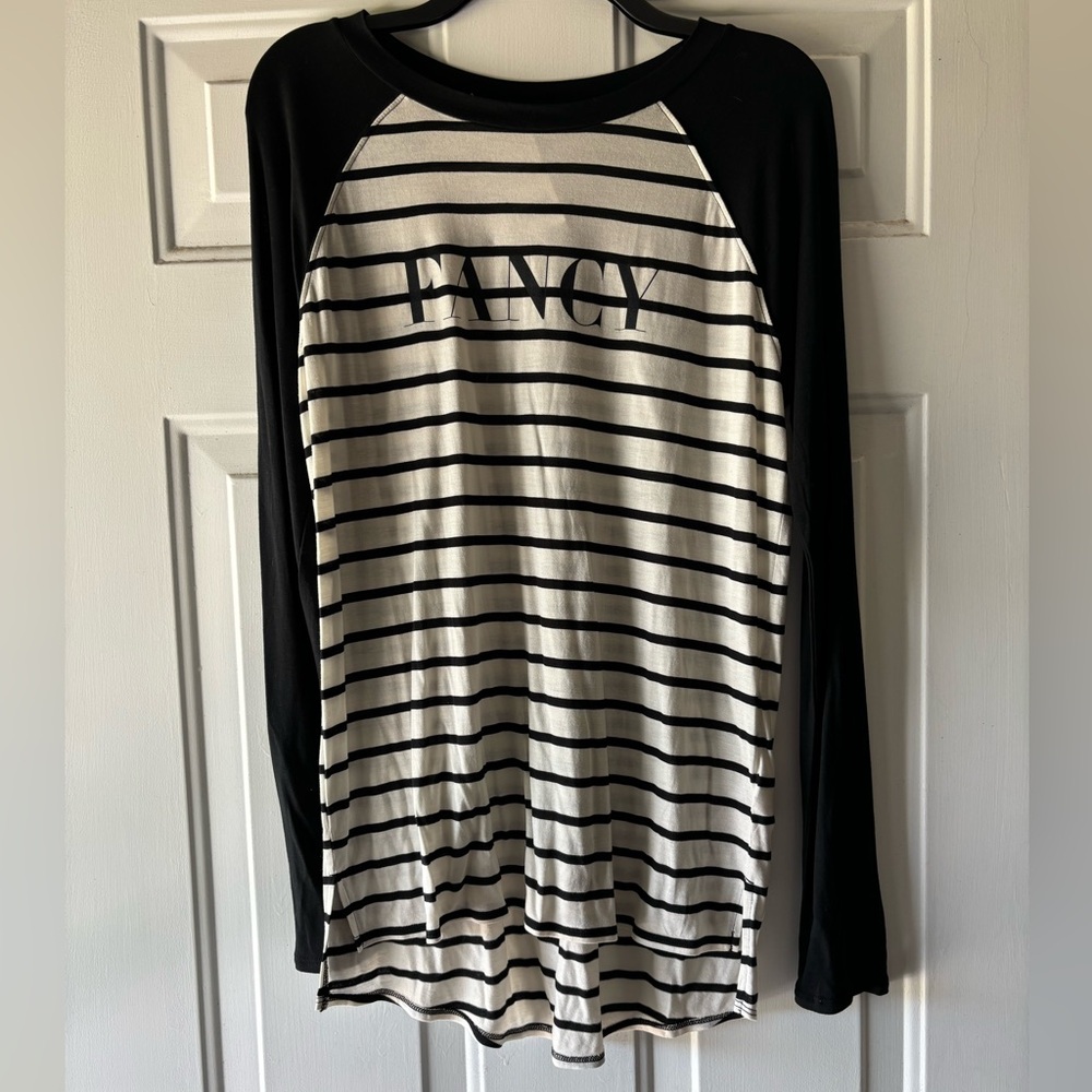Banana Republic Fancy Schmancy Black and White Striped Tee